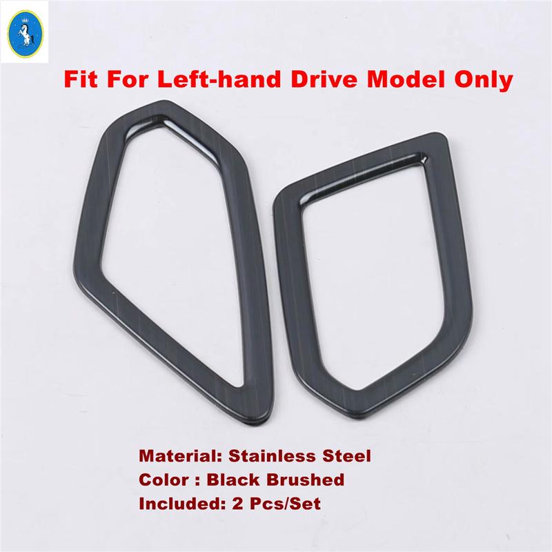 Black Brushed Car Air AC Outlet / Glove Storage Box / Lights Control Panel Accessories Cover Trim For Haval F7 F7X 2018 -