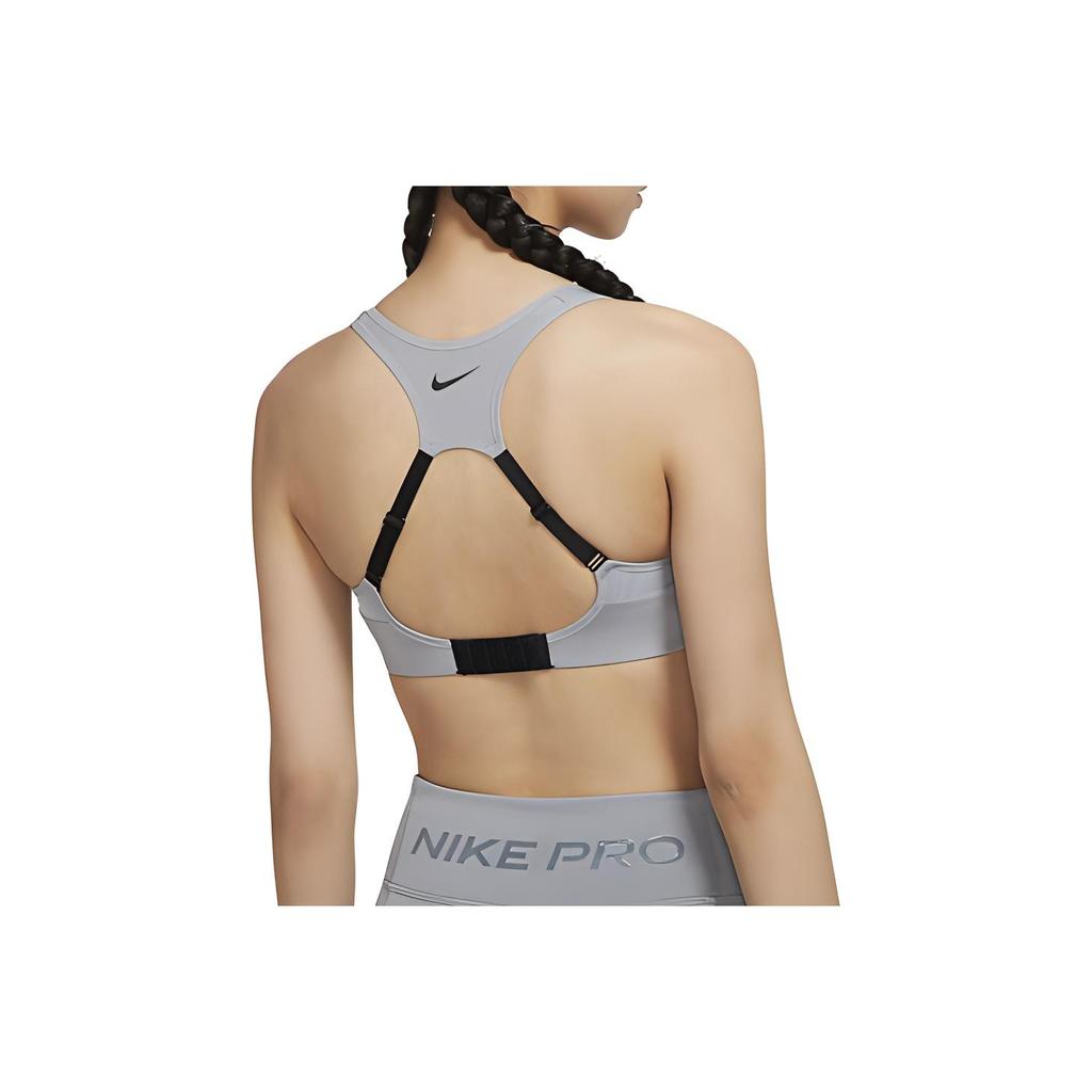 Nike Alpha Biustonosz Sportowy o Wysokim Wsparciu Top Damski Szary AJ0844-073