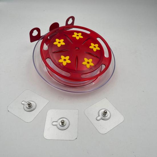 Okenní krmítko pro kolibříky se silnými přísavkami, snadno se čistí a doplňuje, nepropustné plastové krmítko pro ptáky s 5 krmnými otvory pro milovníky ptáků