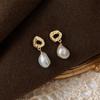 Promotion  For Women 100% Baroque Freshwater Pearl 14K Gold Filled Female Tassels Stud Earrings Christmas Gifts