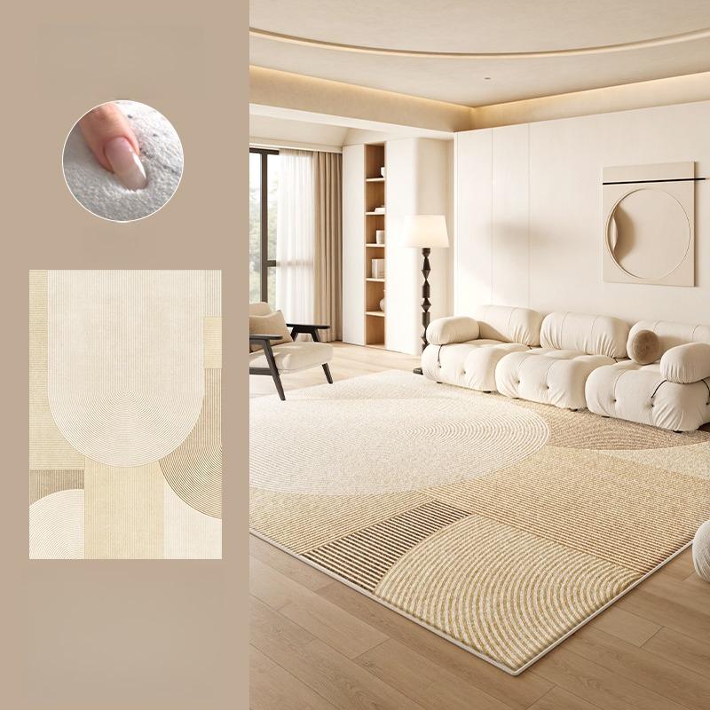 Large Area Rugs for Bedroom Cream Style Living Room Decoration Line Carpet Thick Plush Study Floor Mat Fluffy Soft Cloakroom Rug