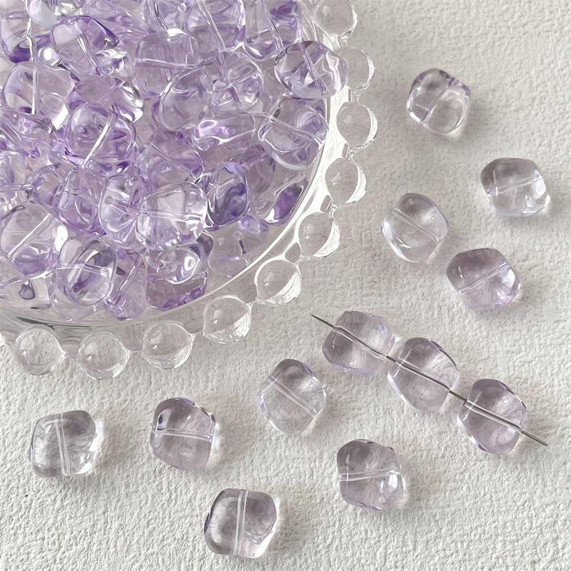 20Pcs  Irregular Square Shape  Glass Loose Beads Charms For Jewelry Making Diy Bracelet Earrings Accessories