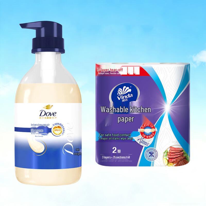 Dove Hydrating Shampoo & Vinda Kitchen Paper Bundle