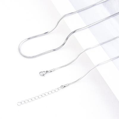 Osobnost Jednoduchý All-Match Hip-Hop klíční řetízek Lehký Luxusní evropský American Titanová ocel nevyblednoucí plochý řetízek s hadí kostí