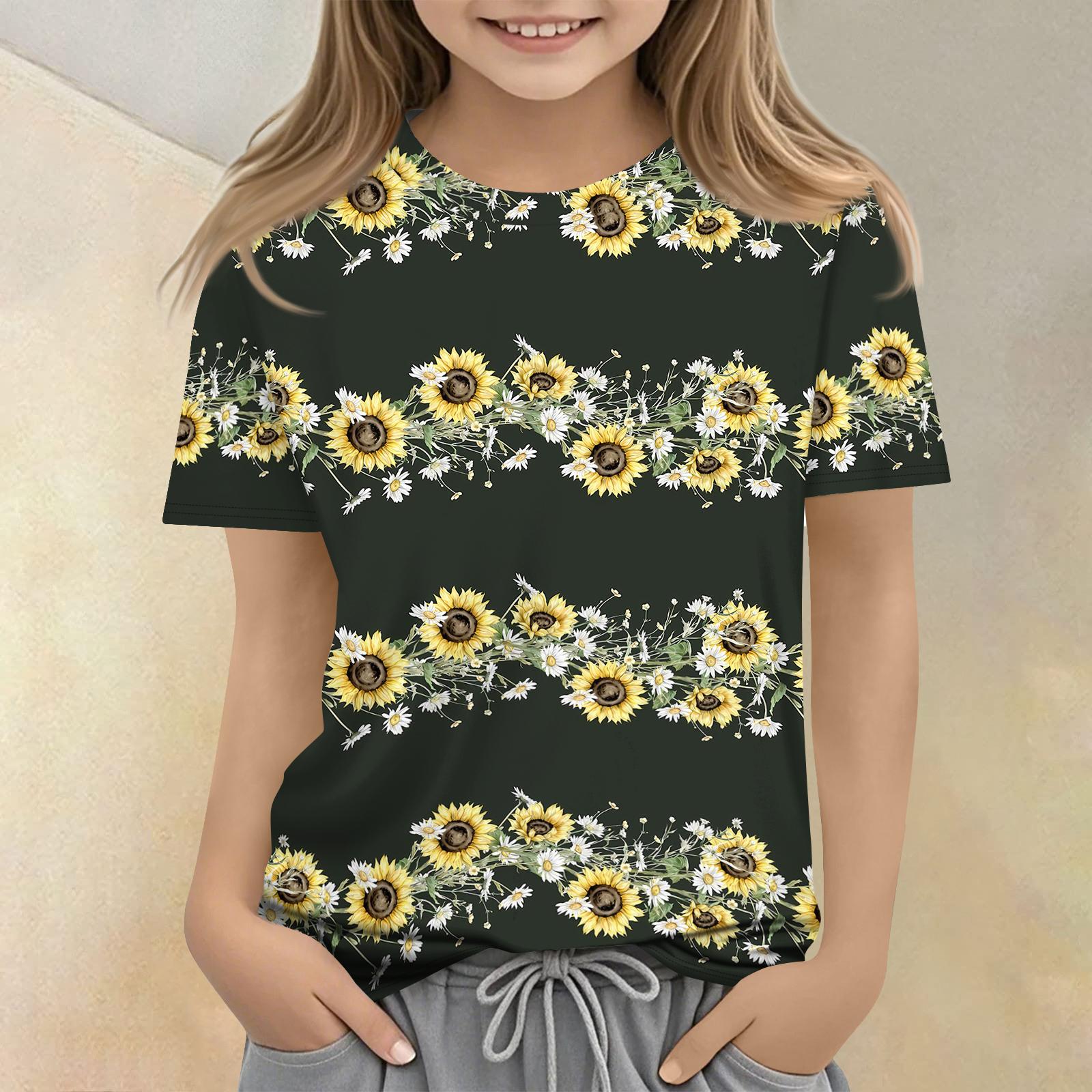 Children s Printed Round Neck Short Sleeved Casual T-shirt 130