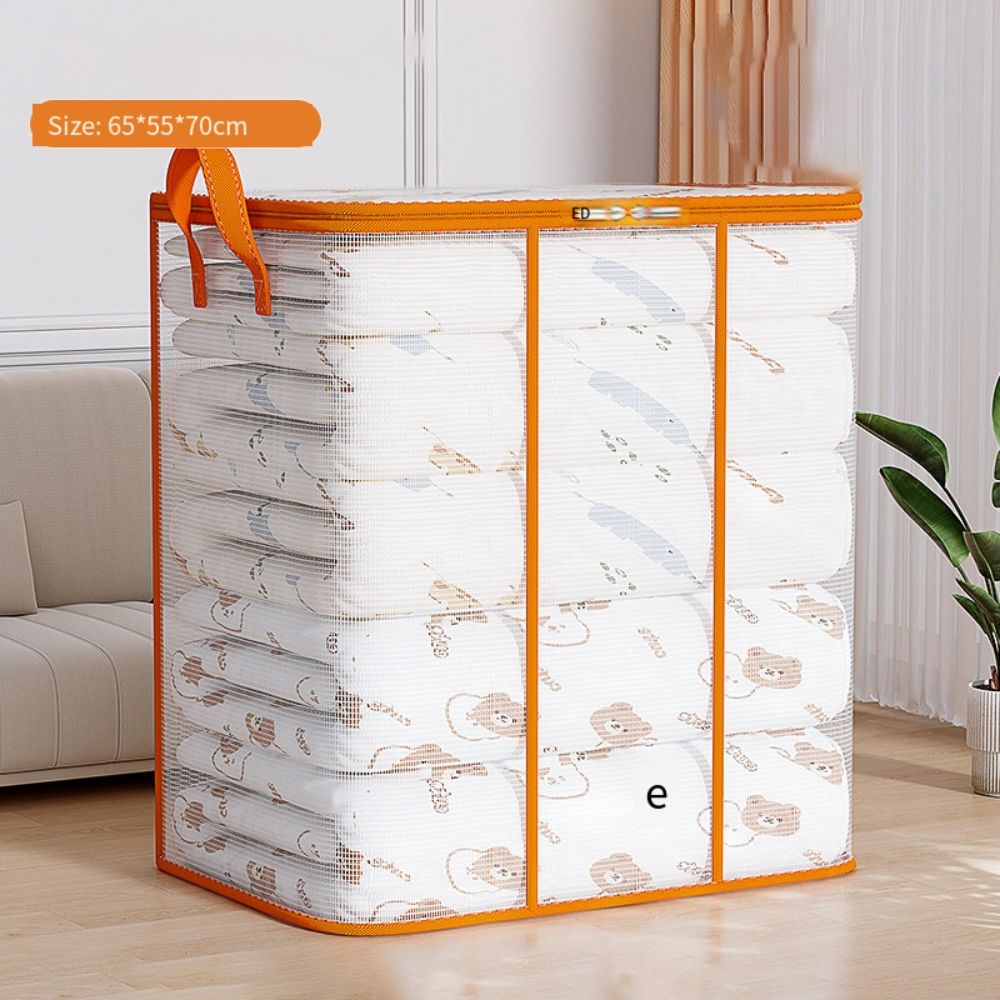 Borsa portaoggetti pieghevole di grande capacità, trasparente, con cerniera in PVC, per trapunte, anti-umidità, anti-polvere, organizer per armadio, casa