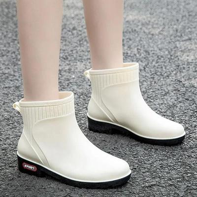 Water Boots Woman Rain Free Shipping Ankle Rubber Shoes Women Work Garden Galoshes Waterproof Rainboots Botas