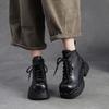 Fashion GKTINOO 2025 Winter New Retro Height Increase Thick Soled Ankle Boots Versatile and Comfortable Genuine Leather Women's Shoes