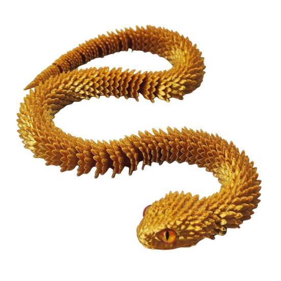 3D Baskılı Yılan Oyuncağı Eklemli Engerek Figürü Fidget Yılan Oyuncağı Koleksiyonluk Yılan Modeli Esnek Eklemlerle Ev Ofis Masası Dekoru için