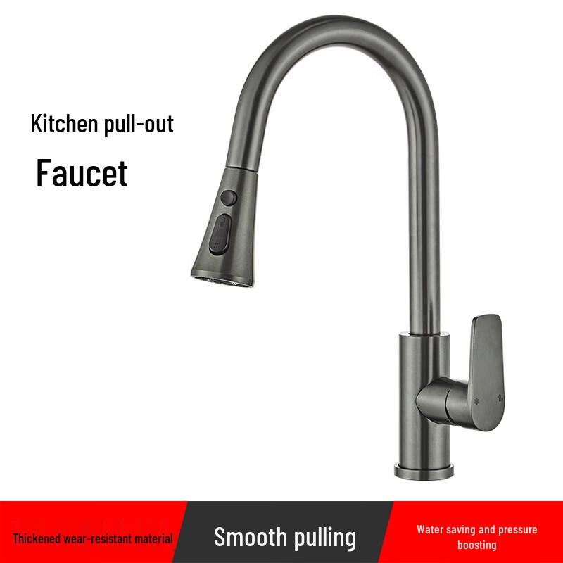 BEIERLAN MA-28 Space Aluminum Pull-Out Kitchen Faucet