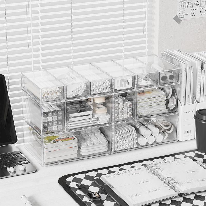 Acrylic Transparent Multi-Layer Desk Organizer with Drawers