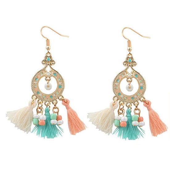 

Earrings Bohemian Style Exquisite Alloy Tassels Drop Dangle Hook Earrings for Women різнокольоровий