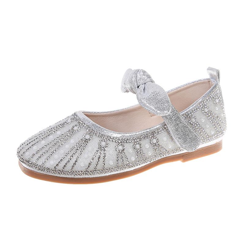 Kid Leather Shoe Girl Single Shoe Soft Sole Princess Shoe Dance Shoe Performance Crystal Shoe Girl Shoe Kid Shoe Mary Janes Shoe