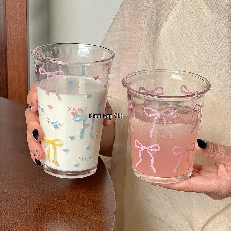 ZISIZ Cute Bowknot Glass Drinking Cup