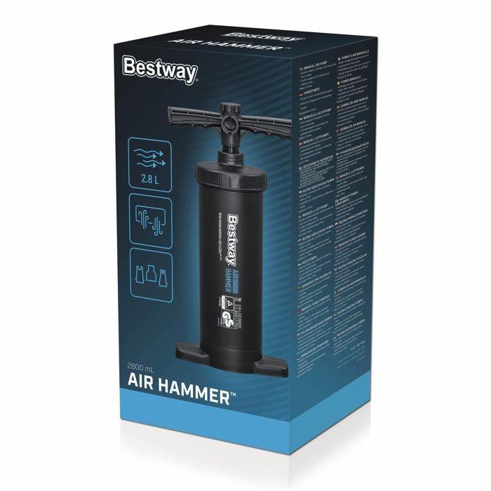 Handluftpumpe - Bestway - Air Hammer 2800 - Schnelles Aufblasen - 3 Adapter enthalten - Unisex