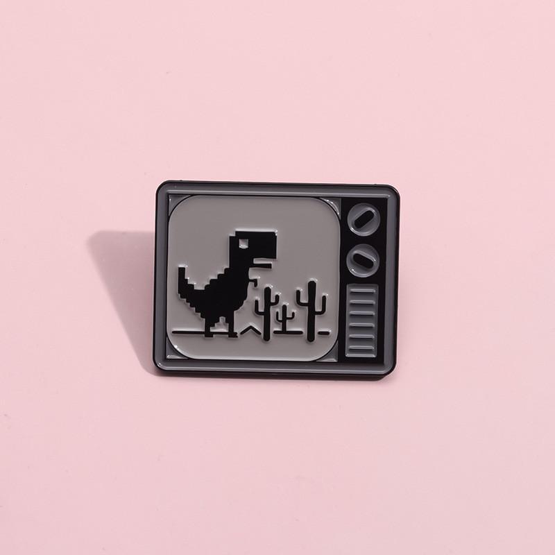 Eyecatching Cartoon Dinosaur Cactus Brooch Highquality Alloy Pin For Wear Trendy