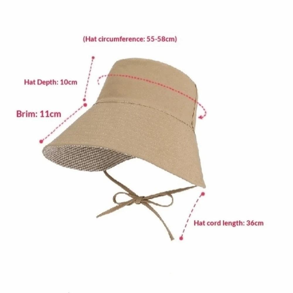 Double-Sided Fisherman Hat Wide Brim Bucket Cap Casual Sun Hat Women