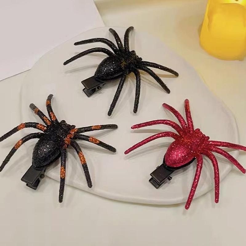 Goth Simulation Spiders Shape Hairpins Hot Girls Punk Duckbill Hair Clip Halloween Ponytail Bangs Hair Clip for Woman