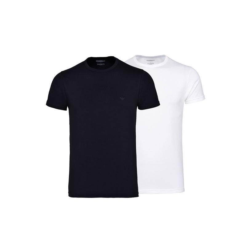 Emporio Armani Minimalist Logo Crew Neck Short Sleeve T-Shirt 2-Pack Men tops 111647-CC722-01000