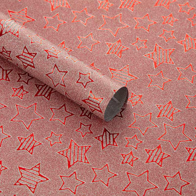 

Пятиконечная звезда цветная подарочная упаковочная бумага День святого Валентина Юбилей День рождения Упаковочная бумага Водонепроницаемая книжная бумага красный