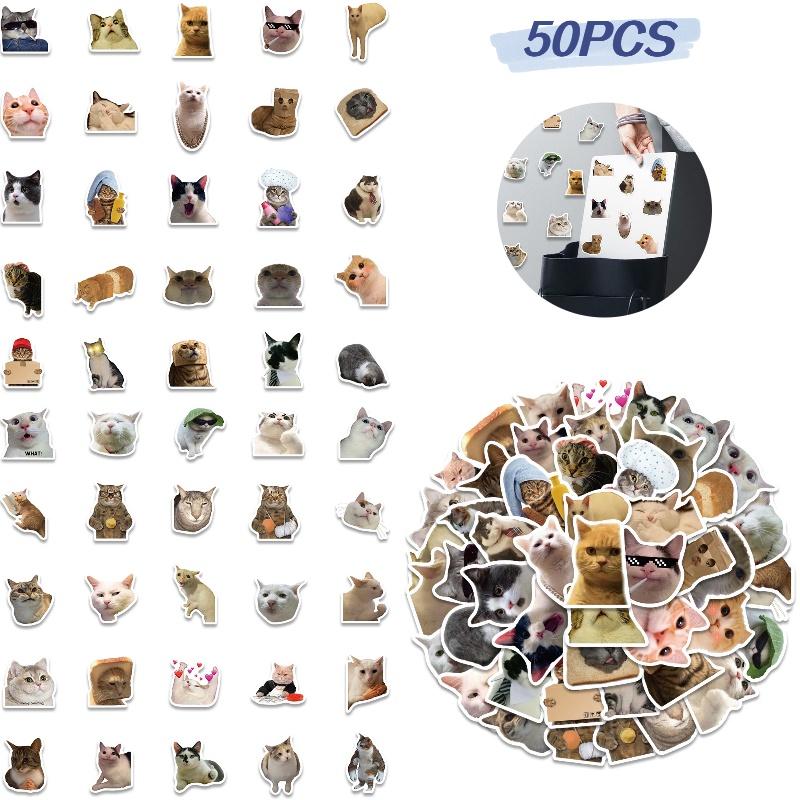 Cute Cat Doodle Stickers For Luggage Notebooks Water Bottles And More! Waterproof And Adhesive.