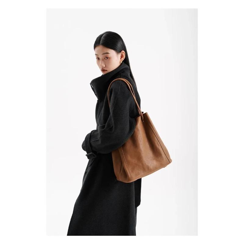 Luxury 2026 New Women's Commuter Soft Leather Bucket Bag - Genuine Leather Spacious Tote & Timeless Shoulder Hobo Bag