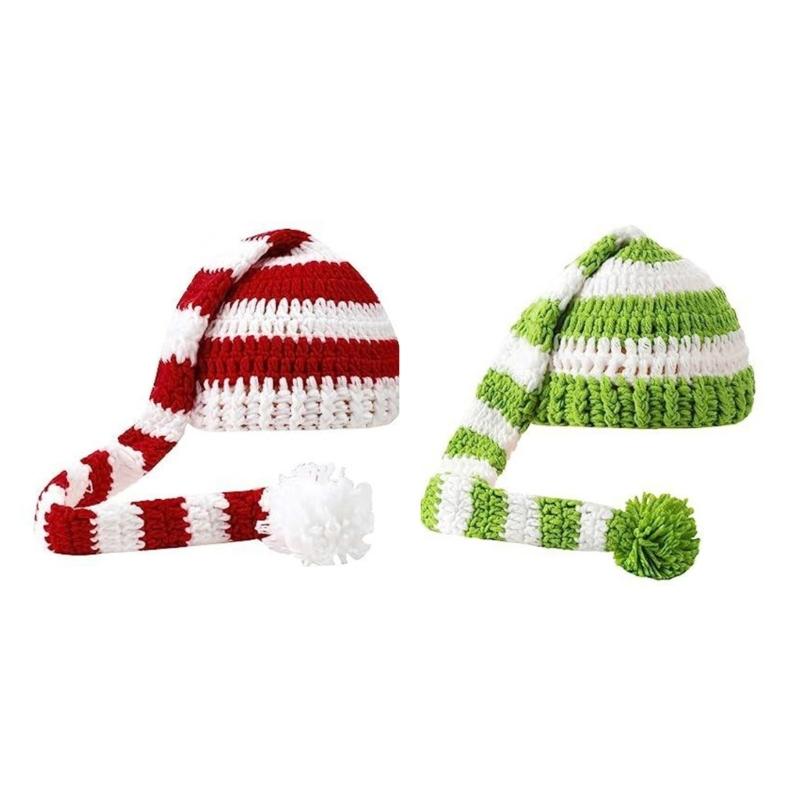 Strickmütze für Baby Warm und gemütlich Weihnachts-Beanie-Mütze Winddichte warme Mütze 6-12M Säuglinge Foto-Requisiten Kopfbedeckung