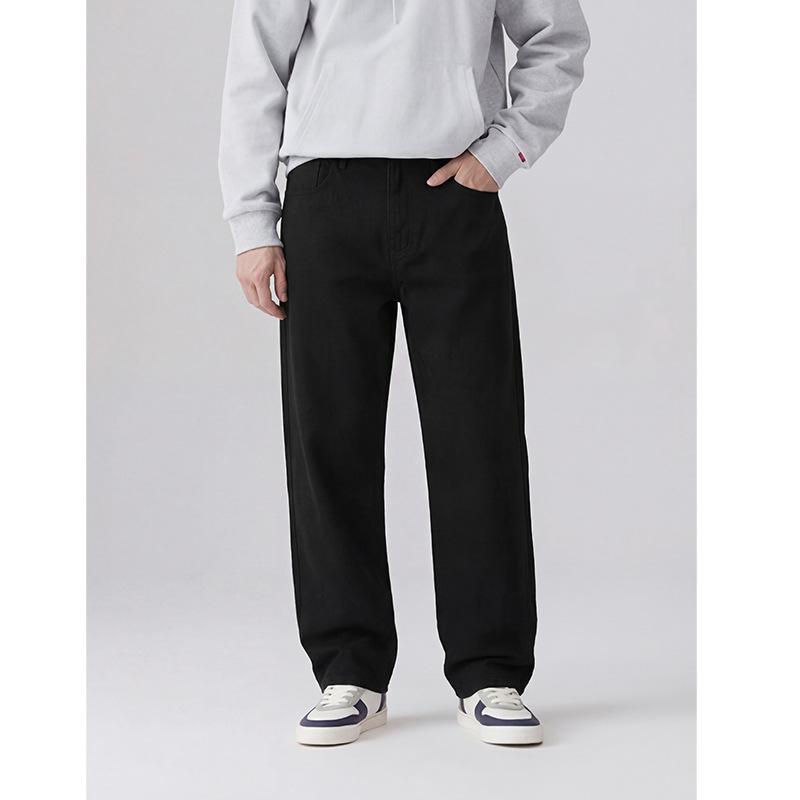 Straight Loose Jeans, Men S Casual Trousers, Washed White Straight Trousers, Straight High Waist S