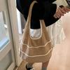 Spring Summer Woven Tote Bag Dopamine Color Shoulder & Underarm Bag Trendy Casual Beach Hollow Out Handbags