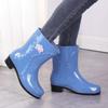 New Rain Shoes Women's Cotton Short Tube Medium Tube Warm Velvet Women's Water Shoes Girls Water Boots Rain Boots Women~~