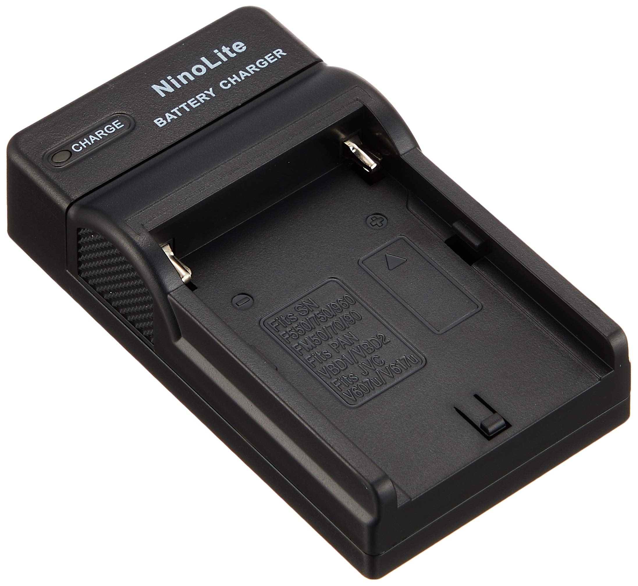 

NinoLite USB-type battery charger with international plugs, compatible with NP-F730, NP-F750, NP-F770/5, etc.