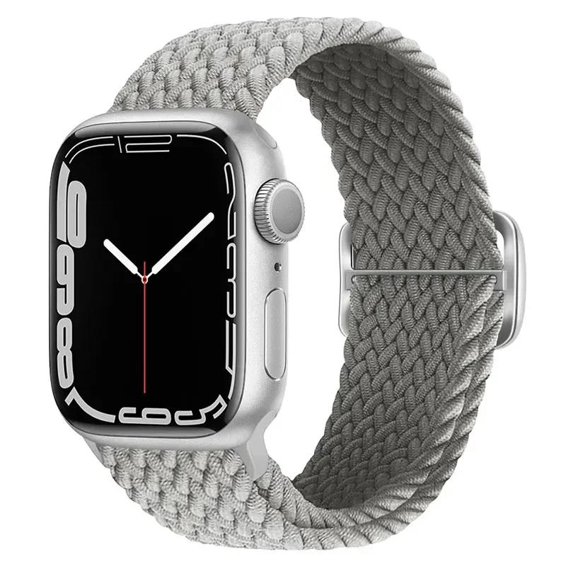 Nylon Strap for Apple Watch Ultra 2 Band 49mm 40mm 44mm 41mm 38 45mm Elastic Braided Loop Bracelet IWatch Series 9 8 7 6 SE 5 4