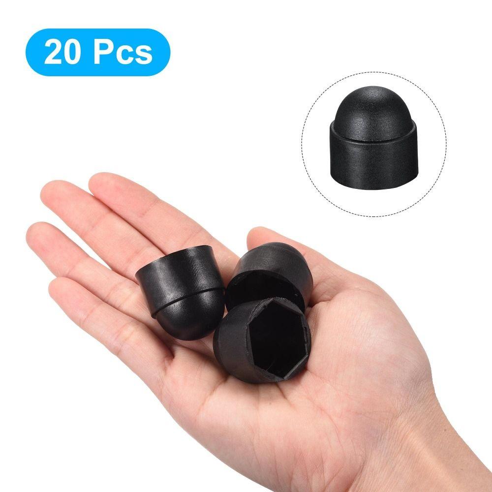20pcs 24mm / 0.94" Dome Bolt Nut Protection Cap Covers PE Plastic Hexagonal Dome Protective Cap