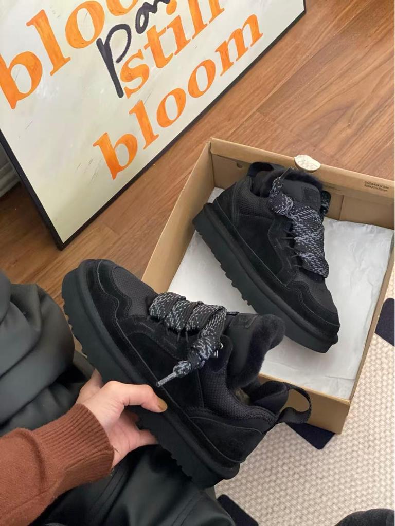 Henan Sangpo Casual High-Low Top Sheepskin Wool Shoes - Comfortable Thick Sole for Men & Women