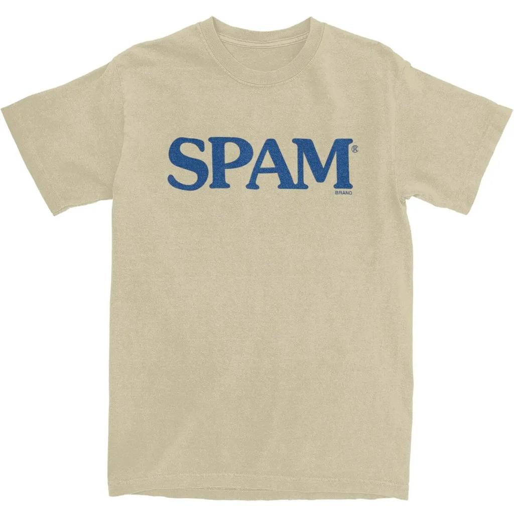 Heren T-shirt Blauw Spam Patroon T-shirts Harajuku Postbus Logo Zomer T-shirts Klassiek Bedrukt 100% Katoen Tops Cadeau Idee