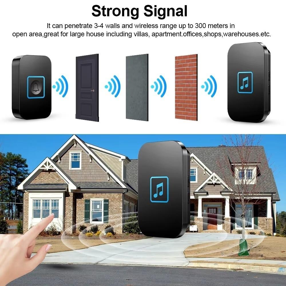 Plastic Electronic Doorbell Waterproof Welcome Doorbell Long Range Door Chime Kit Outdoor Use