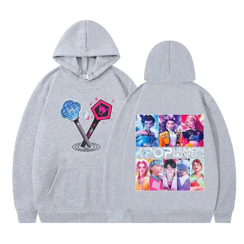 Kpop Demon Hunters Anime Graphic Hoodie Women Autumn Winter Fashion O-Neck Long Sleeve Fleece Pullover Casual Women Sweatshirts