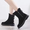 Leather Winter Shoes Women Snow Boots Warm Shoes Cold Winter Woman Ankle Boots Female Height Increasing 4.5cm