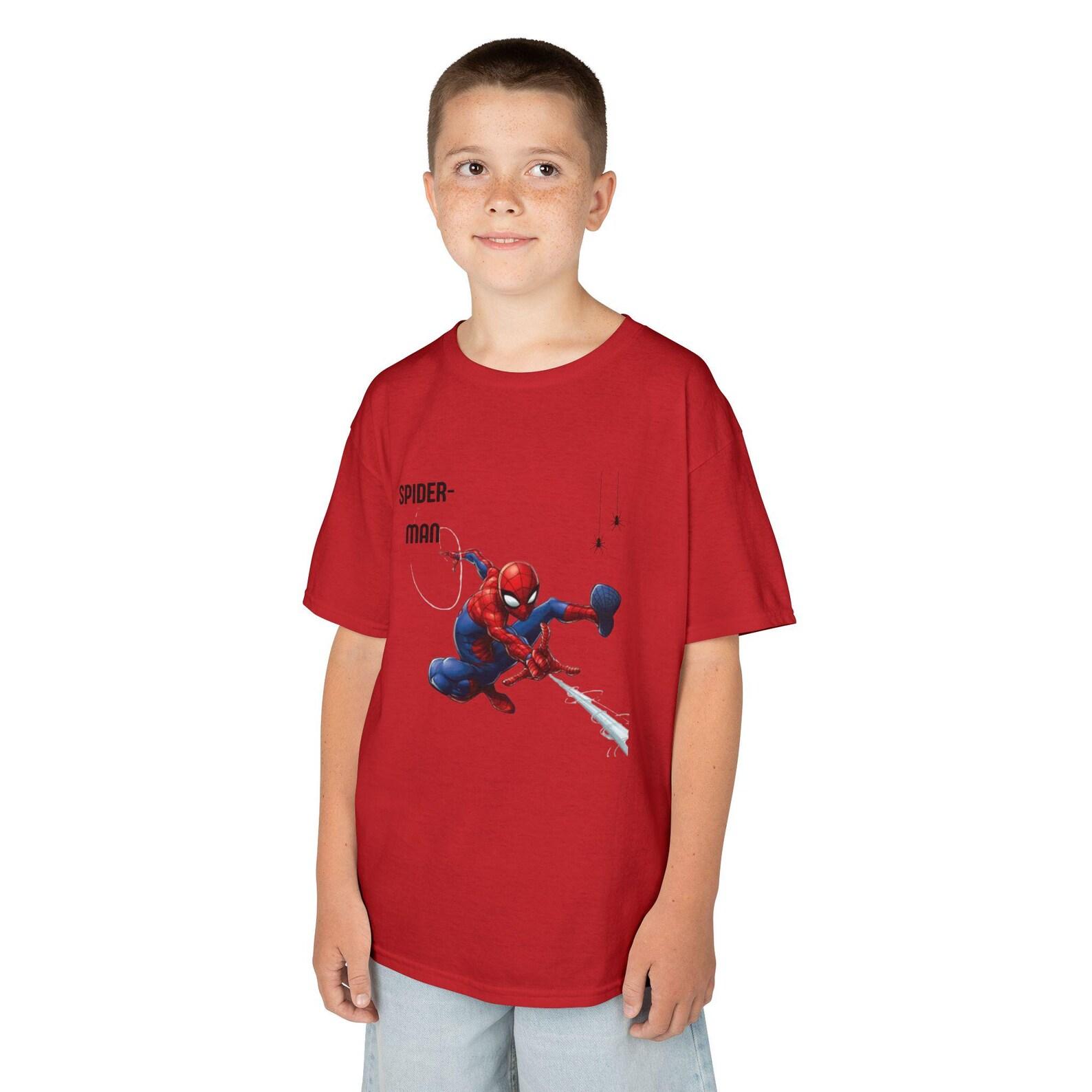 Spider-Man action pose Kids Tee | superhero web swinging graphic 130