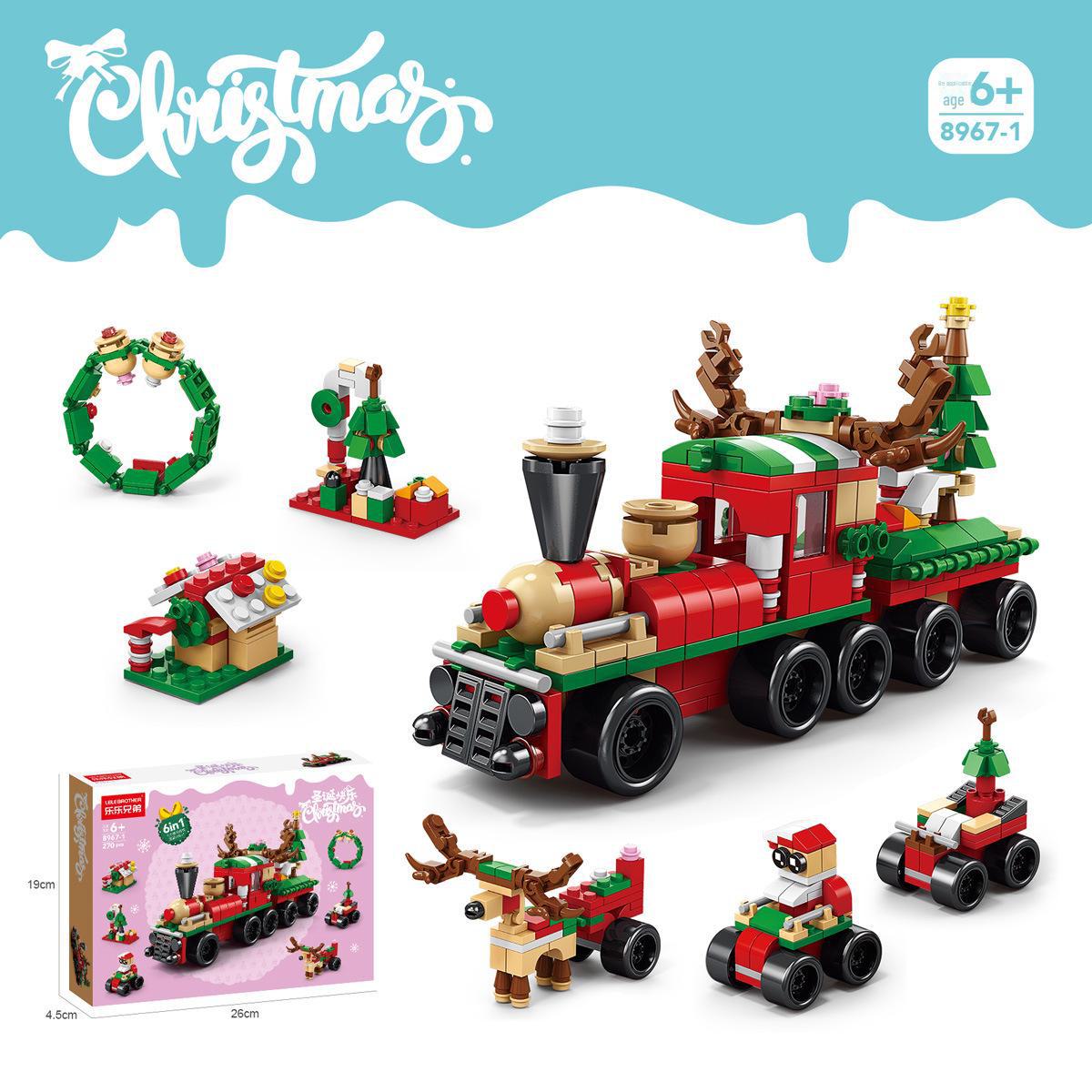 

Сани Санты Lele Brothers, совместимые с Lego - Детская игрушка-конструктор Christmas Train 270PCS