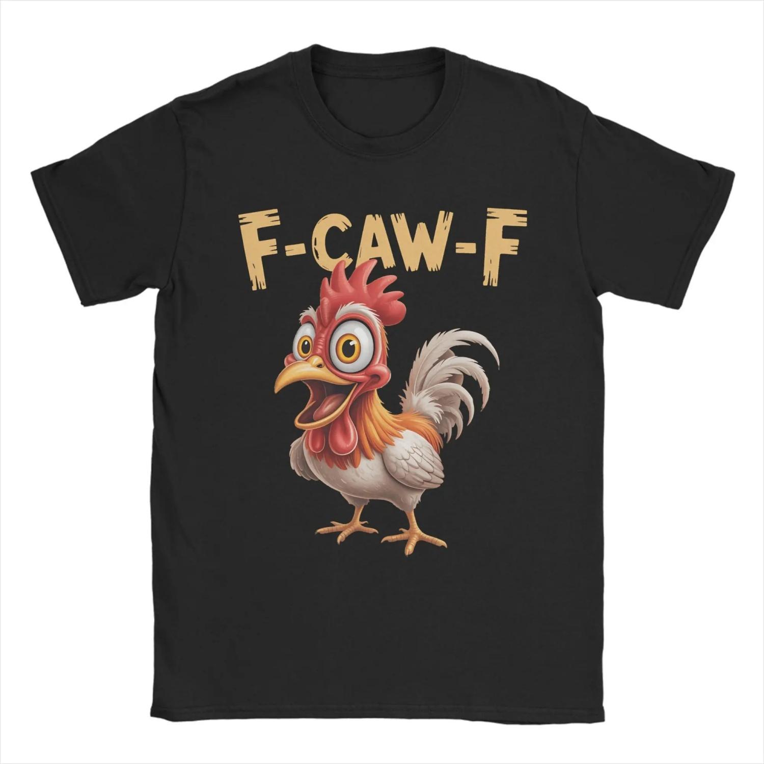 

Funny F-Caw-F Chicken T Shirt Leisure Tee Shirt Short Sleeve Round Neck T-Shirts Pure Cotton Summer Clothing S чёрный