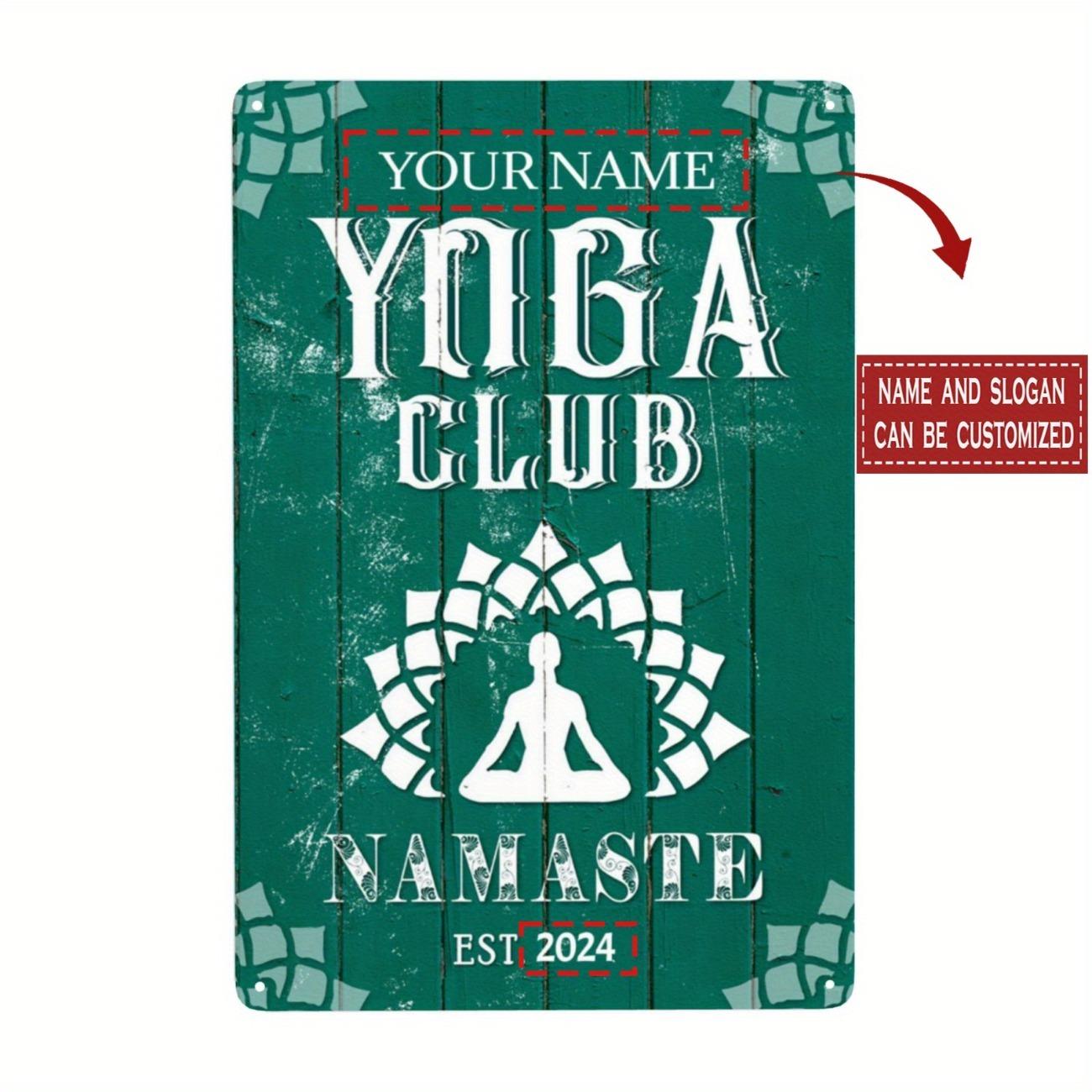 

Personalized Custom Yoga Club Metal Sign Home Gym Indoor Outdoor Wall Art белый