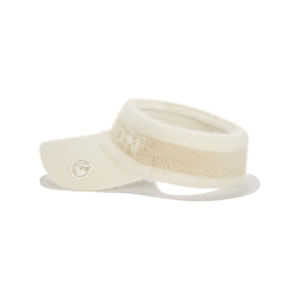 MALBON GOLF Malbon Logo Jacquard Knit Visor Ivory (Woman)
