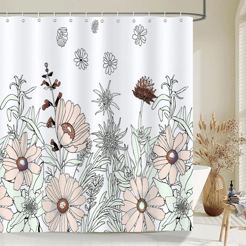 3D beautiful rose flowers printed bathroom curtain polyester waterproof with hooks home decor shower curtain bathroom screen