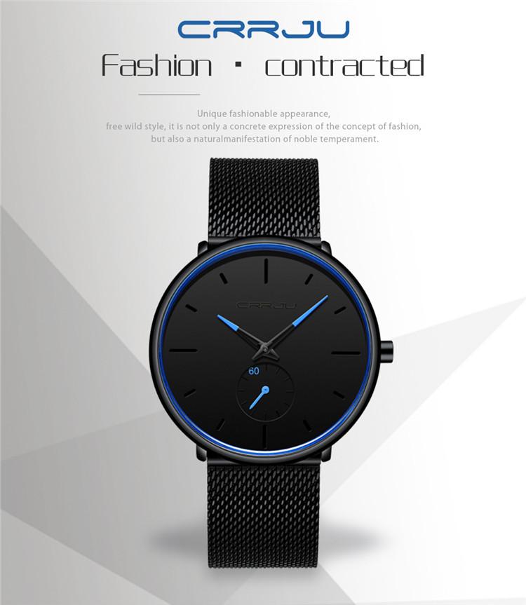 CRRJU 2150 Blau Herrenuhr - Beliebte Lässige Modeuhr, Ideal für Studenten.