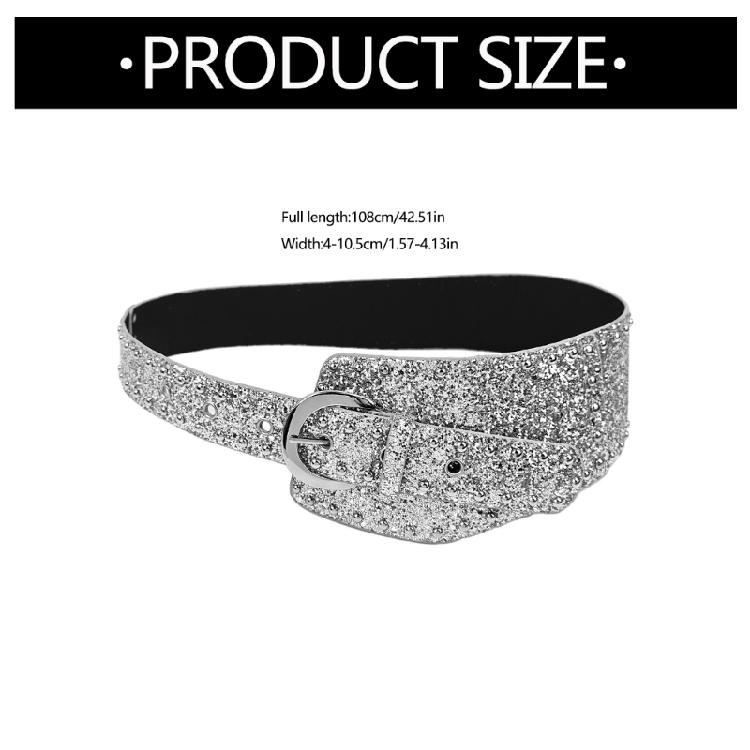 Fashion Forward Women's Waist Belt Glossy Silver PU Waist Sash Casual to Formal Wear for Contemporary Lady Girls