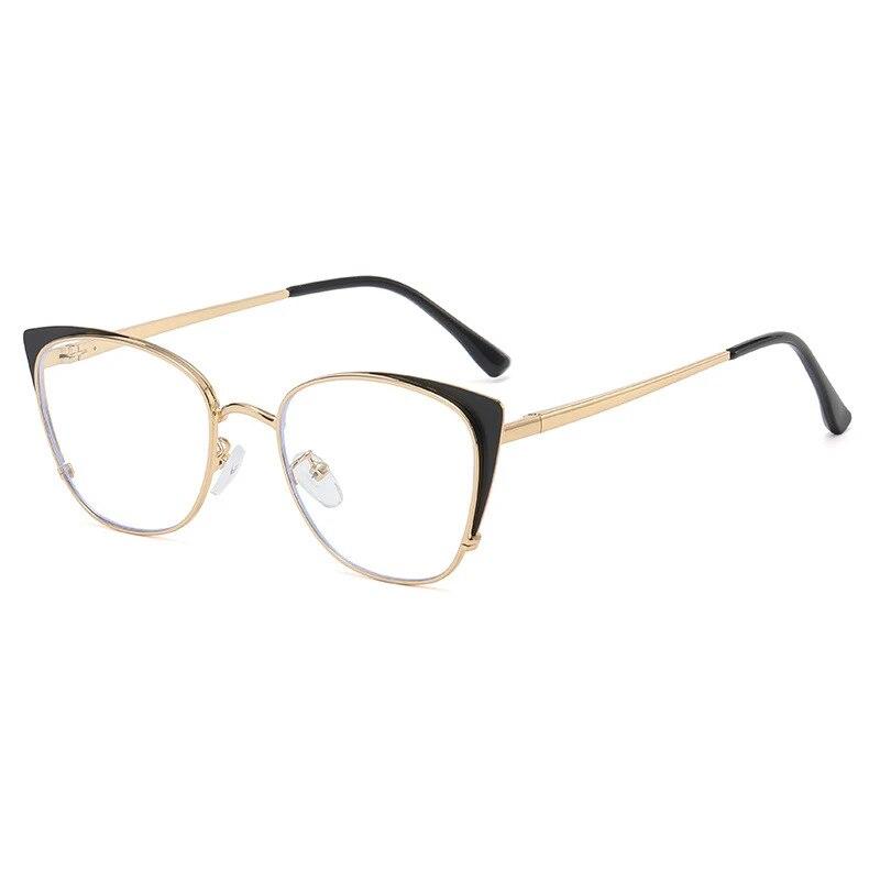 New Cat Eye Anti-blue Light Glasses Women Men Metal Spring Leg Eyeglass Frame Optical Computer Glasses Wholesale