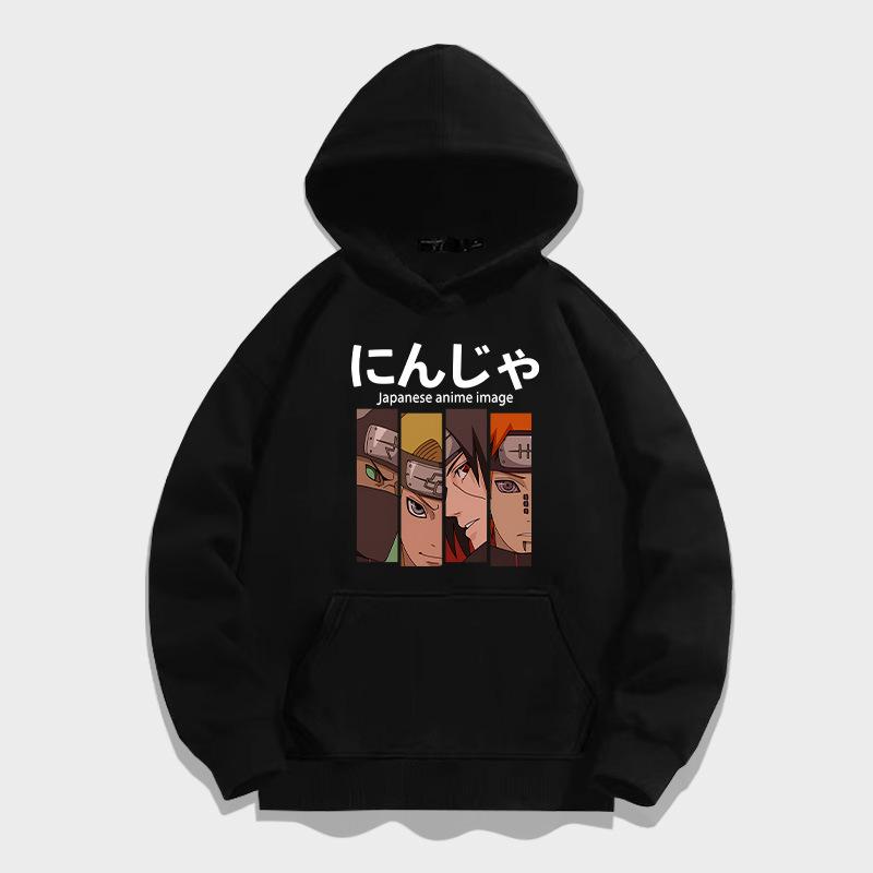 Anime Naruto Hooded Pullover Sweater Men s Autumn Youth Trend Brand Loose Shoulder Long Sleeve Clothes Jacket 155XXS