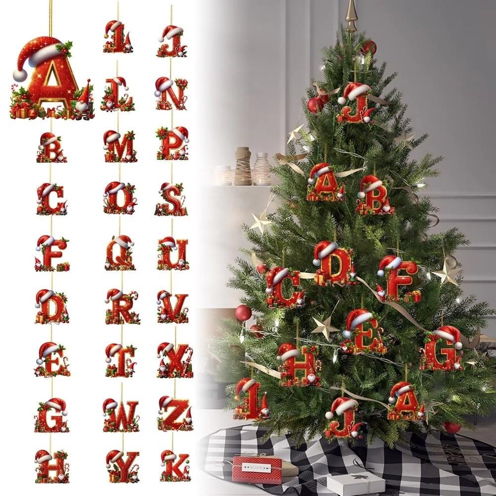 Neue 26-Buchstaben-Weihnachtsdekorationen Personalisierbares Design Acryl-Weihnachtsbaum-Hängeanhänger DIY-Buchstaben-Dekoration Geschenke