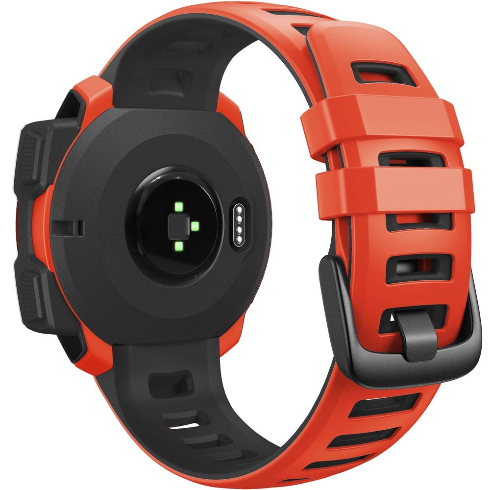 Two-tone Silicone Strap for Garmin Instinct - Black and Red